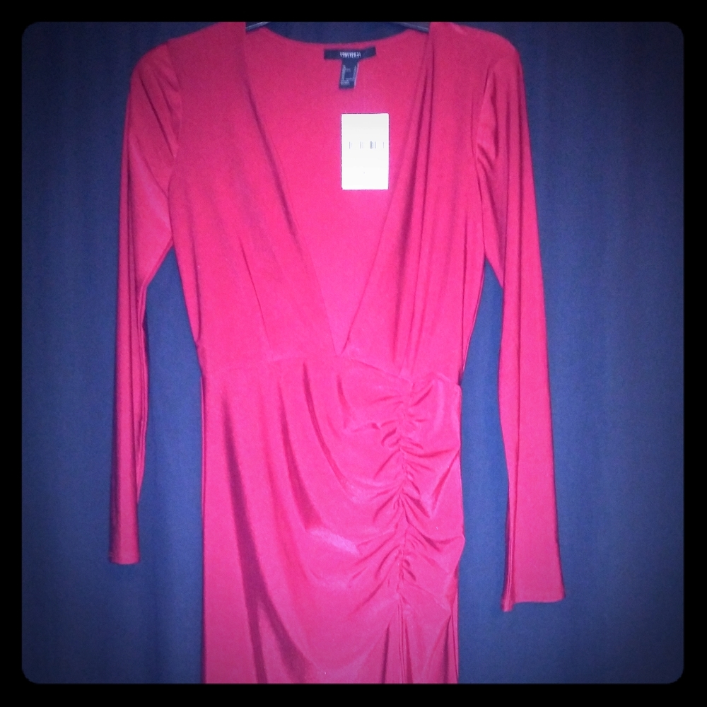 Forever 21 red long knit dress